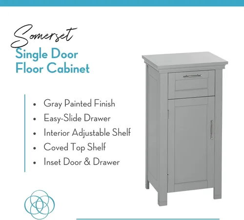 Miniatura 5 de RiverRidge - gabinete de baño, 1 puerta, Madera Manufacturada, Gris