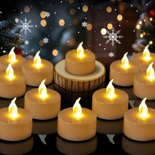 Luces de Té, Velas sin Llama, Paquete de 100 Velas LED Amarillas Cálidas Operadas por Batería, Parpadean, 200+ Horas, Ideal para Decoración del