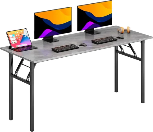 Miniatura 17 de DlandHome - Mesa plegable para computadora de 47 pulgadas, escritorio portátil, mesa de actividades, mesa de conferencias, escritorio de oficina