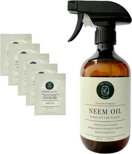 Miniatura 5 de Recambio en aerosol de aceite de neem 100% prensado en frío para plantas de jardín de interiores y exteriores, hace 80 onzas líquidas The Green