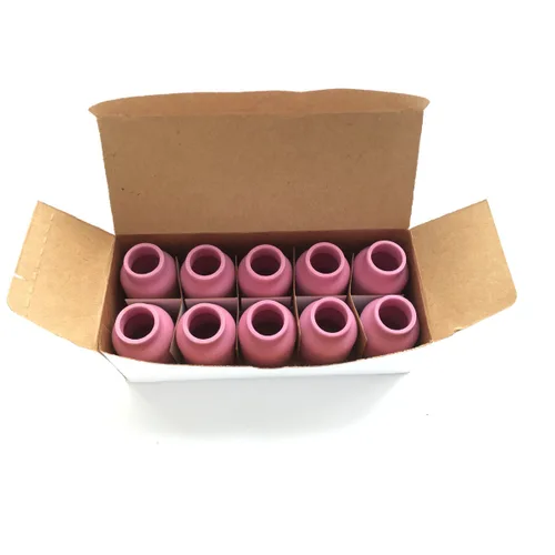 Miniatura 4 de 10 piezas TIG Soldador Antorcha Accesorios-Rosa Grande Lente de Gas Copa Alúmina Boquilla Escudo (Tamaño #10/53N88)