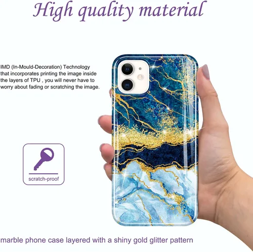 Miniatura 3 de Funda para iPhone 11 con purpurina dorada, delgada, a prueba de golpes, flexible, funda de TPU de silicona suave para iPhone 11 de 6.1 pulgadas