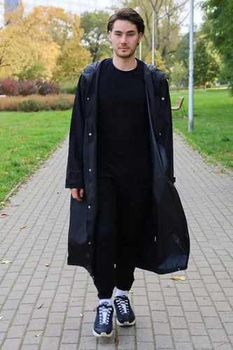 Miniatura 4 de COOFANDY Chaqueta impermeable para hombre con capucha impermeable ligera activa larga