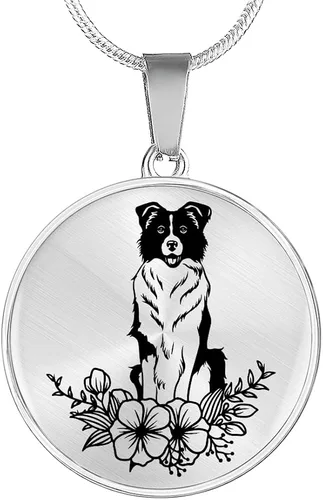 Border Collie - Collares para amantes de las mascotas para mujeres y niñas, lindas fronteras para perros Collie, primavera, verano, flores florales,