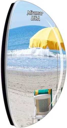 Miniatura 3 de USA America Miramar Beach Imán de nevera de viaje recuerdo ciudad colección 3D cristal regalo fuerte refrigerador etiqueta engomada