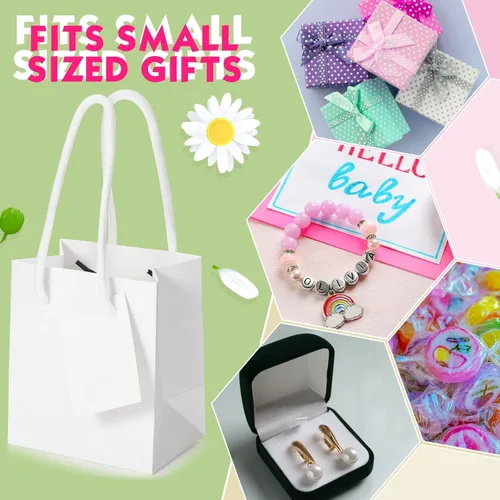 Miniatura 4 de Zhehao Paquete de 50 mini bolsas de regalo para el Día de la Madre a granel de 4 x 2.75 x 4.5 pulgadas, pequeñas bolsas de regalo de agradecimiento