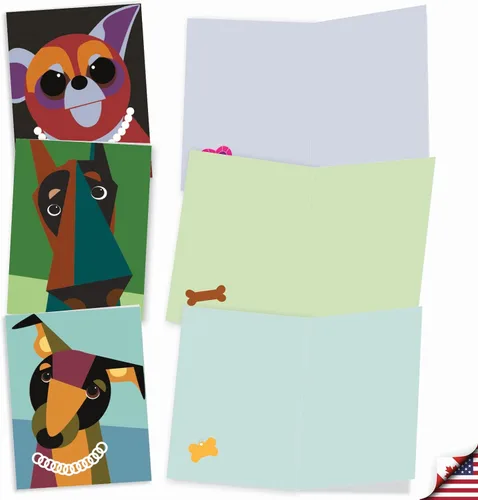 Miniatura 2 de The Best Card Company - 10 tarjetas de perro en blanco surtidas (4 x 5.12 pulgadas) - Adorables tarjetas de notas de animales en caja para todas