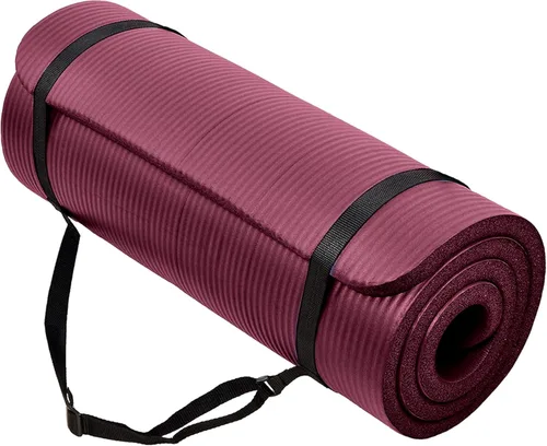 Miniatura 11 de BalanceFrom Yoga Mat, 1-Inch Extra Thick High Density Exercise Mat, Anti-Tear Exercise Yoga Mat with Carrying Strap, Suitable for Various Yoga Azul