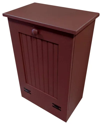 Miniatura 4 de Soporte para cubo de basura/reciclaje de basura rebatible de madera, Pino, S Sólido - Cottage White