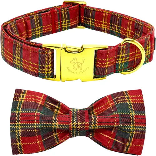 Miniatura 14 de Collar para perros Elegant little tail, collar navideño para perros con flor roja, collar festivo para mascotas, collar con lazo para perros, collar