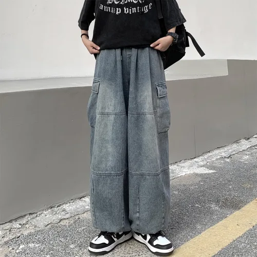 Miniatura 6 de Y2K - Pantalones de mezclilla holgados Emo Cyber Cargo Grunge Vintage Demin Ropa estética Hiphop Jogger Pantalones deportivos góticos Streetwear