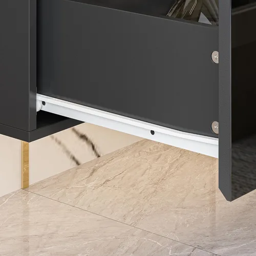 Miniatura 6 de Homsee Soporte de TV LED flotante para televisores de hasta 70 pulgadas, consola multimedia de madera montada en la pared con superficie brillante