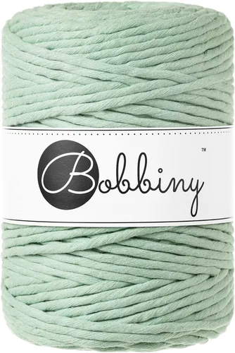 Bobbiny Cordón de macramé XXL de 0.197 in de una sola capa (aguamarina), 108 yardas/330 pies (100% algodón reciclado)