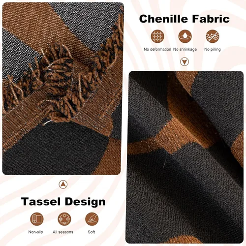 Miniatura 3 de ROOMLIFE Funda de sofá con estampado de leopardo para sofá de 3 plazas, lavable, protector de muebles para perros, funda de sofá suave