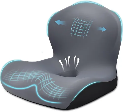 Cojín de asiento para silla de oficina y automóvil, cojines ergonómicos en forma de L, cojín de espuma viscoelástica, almohada de apoyo lumbar para