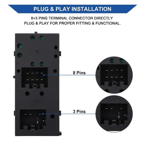 Miniatura 4 de Power Master - Interruptor de ventana compatible con Ford F150 2004-2008, Ford Expedition 2003-2006, Crown Victoria 2003-2008, Lincoln Mark LT