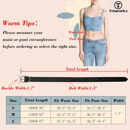 Miniatura 5 de TRIWORKS Cinturón de piel sintética para mujer, para jeans, vestidos de piel sintética para mujer