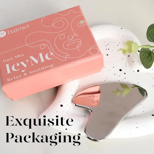 Miniatura 6 de BAIMEI IcyMe - Masajeador facial Gua Sha de acero inoxidable Relaja los músculos de la espalda Escultura facial Rutina diaria de belleza