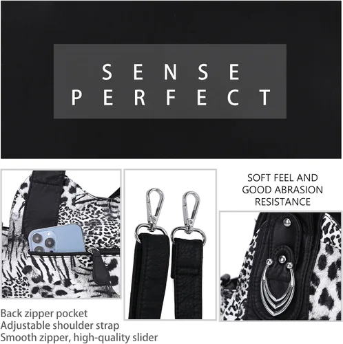 Miniatura 4 de Angel Barcelo Bolsos de mano de moda espaciosos para mujer, bolsos de hombro para mujer, bolso de cuero lavado