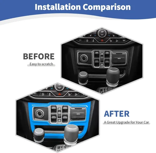 Miniatura 2 de RT-TCZ Cubierta de panel de interruptor de ventana para Jeep JL JLU Gladiator JT 2018-2024 Baby Blue Accesorios interiores