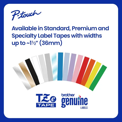 Miniatura 6 de Brother Cinta de etiquetas verde con impresión negra P-Touch TZe (TZe731), laminada, 1/2 pulgadas x 26.2 pies (0.472 in x 26.2 ft)