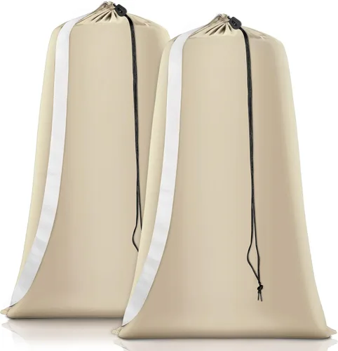 Bolsa de lavandería resistente, paquete de 2 bolsas de lavandería de nailon XL con correas, organizador grande de ropa sucia lavable con cierre de