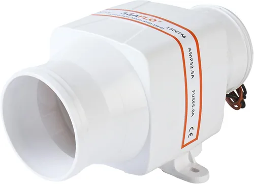 SEAFLO in-Line Marine Bilge Air Blowers- 12V, 3 or 4", 130-270 CFM Ultra-Quiet Operation 4 or 3 Inch for Yacht/Sailboat/Boat- ISO 8846, CE & RoHs