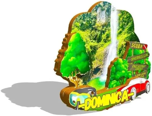 Miniatura 2 de Dominica Dominica - Imán de madera para nevera, monumentos 3D, recuerdos coleccionables, decoración hecha a mano -549