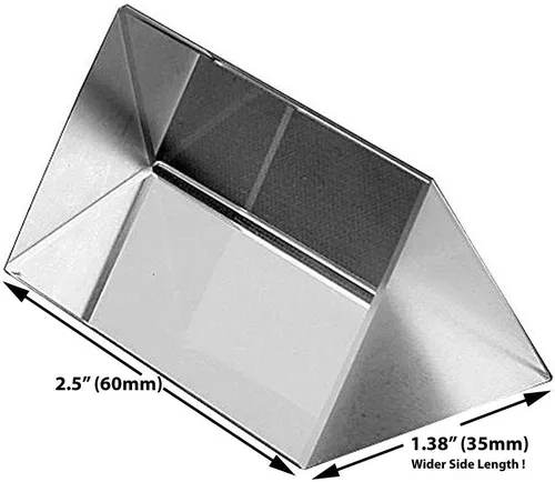 Miniatura 2 de Prisma triangular de vidrio óptico Amlong Crystal de 2.5 pulgadas para la enseñanza del espectro de luz, 60 mm