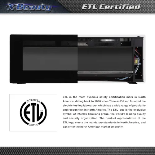 Miniatura 6 de Chimenea eléctrica de 60 pulgadas empotrada en la pared y montada en la pared de 1500 W y chimenea lineal con temporizador/llamas