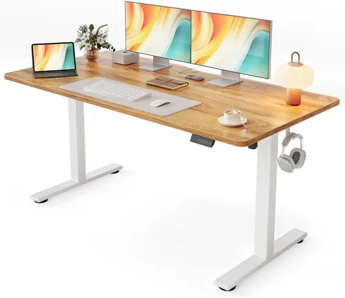 Miniatura 25 de Cubiker Escritorio de Pie de 40 x 24 Pulgadas, Mesa Eléctrica de Oficina en Casa de Altura Ajustable, Escritorio Sit-Stand con Tablero de Empalme