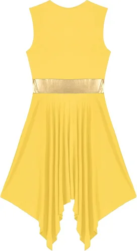 Miniatura 136 de easyforever Vestido de baile sin mangas con bloques de color para mujer, alabanza litúrgica, ropa de baile lírico, vestido de bata de adoración