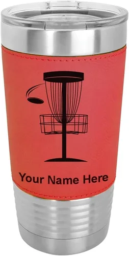 Miniatura 19 de LaserGram Vaso aislado al vacío de 20 onzas, Disc Golf, grabado personalizado incluido (piel sintética, estilo béisbol)