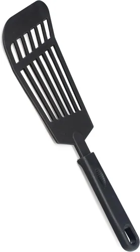 Norpro 905 - Espátula de nailon de alta resistencia al calor, redonda ranurada, 11.5 pulgadas, color negra, 12 pulgadas, Negro
