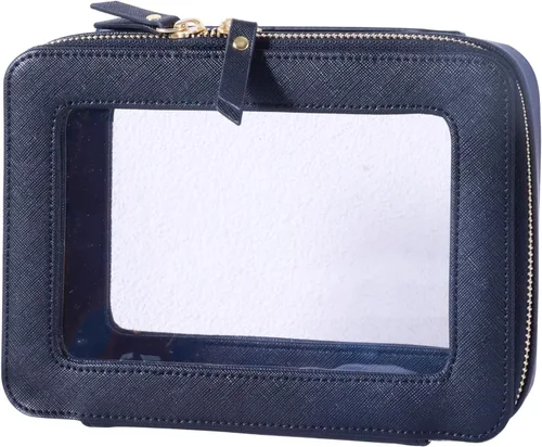 SANHECUN Neceser organizador de cosméticos impermeable con asa lagre apertura para viajes organizadores de automóviles (negro)