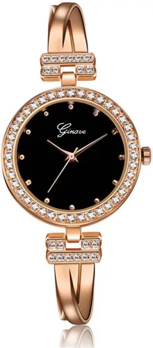 Miniatura 3 de CdyBox Reloj de cristal para mujer con 3 pulseras, reloj de pulsera de cuarzo, 4 piezas, juego de joyería para mujer