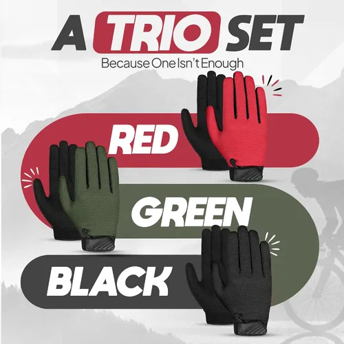 Miniatura 6 de Kids Cycling Gloves - Full Finger Bike Gloves for Boys & Girls, Non-Slip Motorbike Gloves for BMX, MTB, Scooter & Outdoor Sports