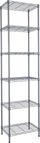 Miniatura 9 de GIOTORENT Estantería Metálica de Pie de 5 Niveles, Unidades de Estante de Alambre de Altura Ajustable, Rack de Exhibición para Lavandería Baño Gris