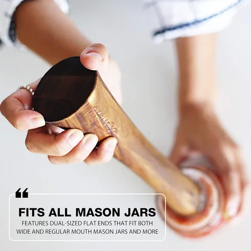 Miniatura 5 de Masontops Envasadora de pepinillos - Tamper de fermentación vegetal de madera de acacia - Pounder de chucrut de col - Herramienta de fermentación