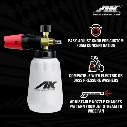Miniatura 2 de Advanced Kotings - Cañón de espuma para lavadora a presión Kit de detalles y lavado para automóviles, camiones, motocicletas, cuatrimotos, UTV
