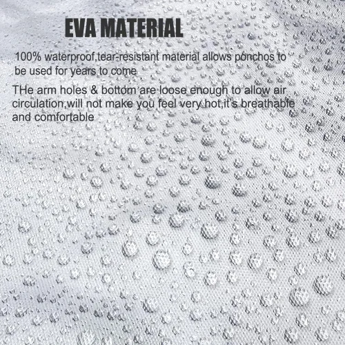 Miniatura 4 de Abrigos de lluvia (paquete de 2) – Ponchos de lluvia reutilizables de EVA para adultos, chaquetas impermeables para hombres y mujeres