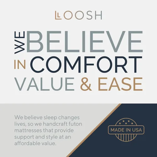 Miniatura 7 de Loosh Principal Colchón de espuma viscoelástica para sofá cama de tamaño matrimonial de 6 pulgadas, fabricado en Estados Unidos, beige, sin marco