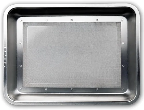 Miniatura 2 de Bandeja recortada, hecha de acero inoxidable con pantalla desmontable de 150 micrones, tamaño de 15.5 x 11.5 pulgadas plata 15.5*11.5 pulgadas