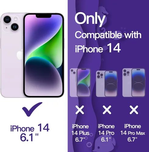 Miniatura 2 de JETech Bonita funda para iPhone 14 de 6.1 pulgadas, marco ondulado, forma rizada, a prueba de golpes, para mujeres y niñas, parte trasera
