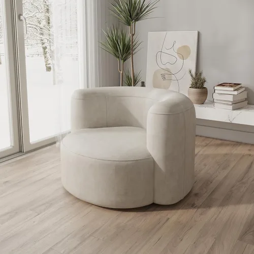 Miniatura 7 de Acanva - Sofá de terciopelo con respaldo curvo y diseño moderno de lujo, sofá minimalista cómodo para sala de estar, apartamento, espacio