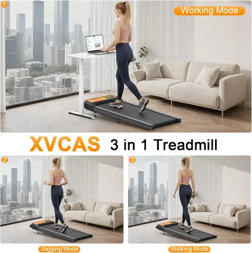 Miniatura 7 de Almohadilla para caminadora con 0-5% de inclinación, 2.5 HP compacta para debajo del escritorio para oficina en casa, alfombrilla pequeña y Pista