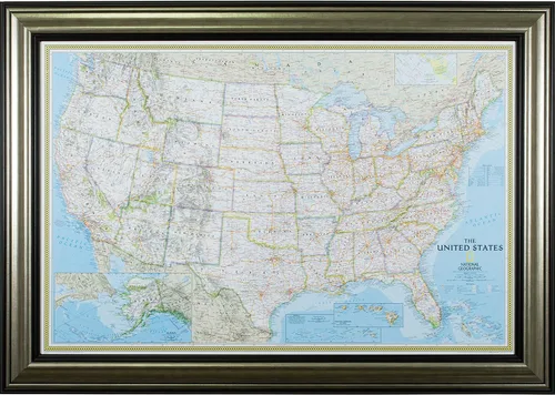 Miniatura 9 de Craig Frames mapa de viaje clásico de los Estados Unidos, Papel, 24 x 36 pulgadas
