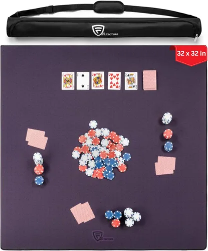 Miniatura 22 de Alfombrilla para Juego de Mesa 42 x 66 Pulgadas, Alfombrilla Mahjong para Mesa con Bolsa de Transporte, Alfombrilla de Neopreno Antideslizante, Azul