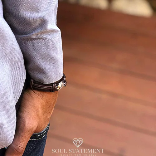 Miniatura 2 de Soul Statement Pulseras deportivas de cuero para hombres, pulsera de fútbol y fútbol para adolescentes, Cuero, Sin gemas.