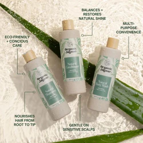 Miniatura 6 de Organic Jaguar Acondicionador natural sin perfume para el cuidado del cabello, acondicionador sin sulfato con vitamina E, ricino, aceite de argán